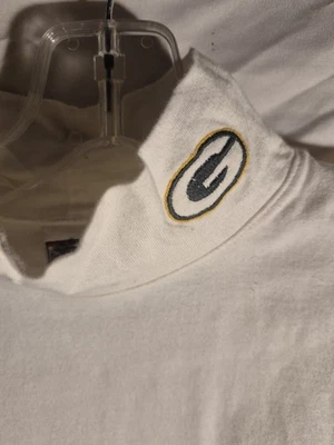 Рубашка с коротким рукавом Green Bay Packers с черепаховым вырезом размер мужская большая белая Y2K - Изображение 1 из 4