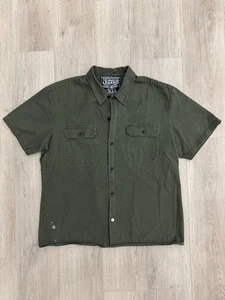 Von Dutch Green Mechanic Button Up Short Sleeve Shirt sz XL - Picture 1 of 9