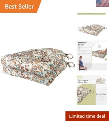 Elegantes almohadillas para sillas de espuma viscoelástica de cachemira - rojo especia, 2 unidades, comodidad lavable Foto 1 de 4