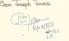 Cleon Joseph Jones Signed 3x5 Baseball Index Card with JSA COA