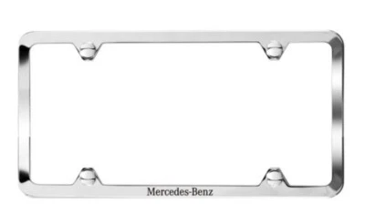 Mercedes-Benz Laser Etched Polished 304 Stainless Steel Slimline License Plate - Image 1 of 4