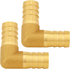 2Pcs Solid Brass 1/2"Od Barb Elbow Fittings 2-Way 90 Degree L Right Angle Barbed