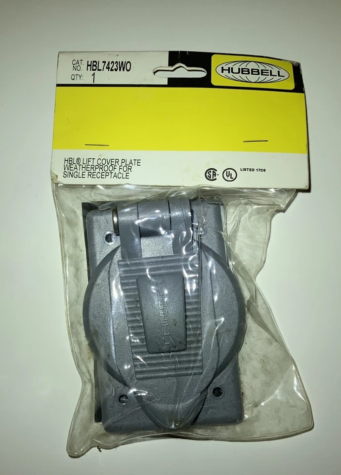 Hubbell HBL7423WO Power Cover Plate Weatherproof Thermoplastic Gray Hbl7423w0