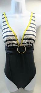 Traje de baño Marks & Spencer de una pieza para mujer talla 12 azul marino a rayas - Imagen 1 de 9