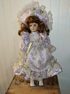 Victorian Redhead Porcelain Doll, menie inc doll , 16 in - Picture 1 of 4
