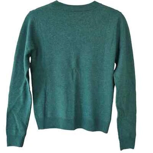 MNG Damen Kaschmir Rundhals Pullover XS Waldgrün Preppy Büro Minimalistisch - Bild 1 von 9