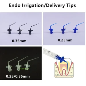 Dental Endo Irrigation Needle Syringe Tips Disposable Irrigator Tip 0.25/0.35mm - Picture 1 of 12