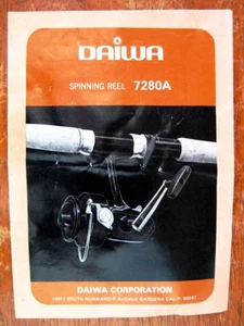Instruction & Parts List - Daiwa 7280A Spinning Reel - FREE SHIPPING - Picture 1 of 1