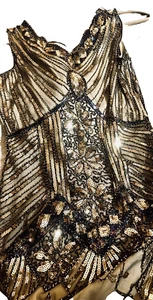 AMJM Vintage Classics 1920s Flapper Dresses Timeless Style in gold, black, cream - Picture 1 of 8