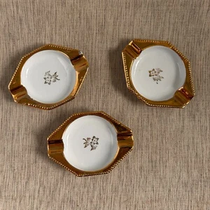 Fr. Baviera vintage Posacenere St. bordo oro set di 3 Germania - Foto 1 di 7