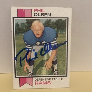 Phil Olsen -Utah State- Los Angeles Rams Autographed Card