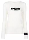 Bella Freud ‘Word’ Slogan Wool Jumper cream monochrome 1970 sweater intarsia XS