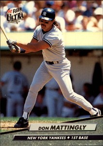 1992 Ultra New York Yankees Baseball Card #105 Don Mattingly
