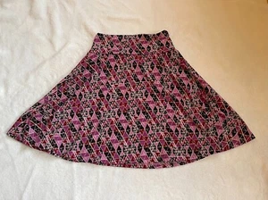 LuLaRoe size 4 Kids Azure black maroon purple triangles geometric slinky EUC - Picture 1 of 2
