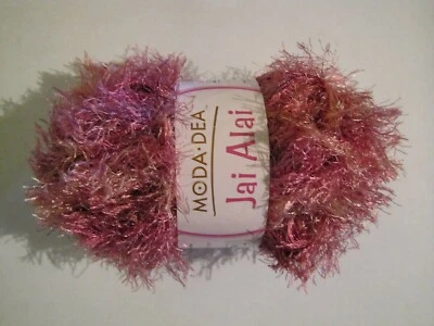 MODA DEA JAI ALAI One 1.76 oz Skein BLOOM Rose Pink #3 Light Weight EYELASH YARN - Image 1 of 3