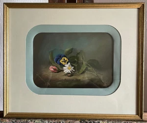 tableau N254 pastel ? nature morte fleur signé 1973 - Picture 1 of 5