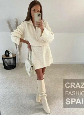 BOTAS ZARA NUEVAS CON ETIQUETAS 100% CUERO TACÓN HASTA LA RODILLA | BLANCO ROTO | 2003/011 Foto 1 de 4