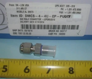 Conector de acero inoxidable DK-Lok 1/4"" T x 1/4"" SAE/ORB DMCS4-4U-EP - Imagen 1 de 2