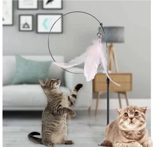 Katzenfederstock Spielzeugstabstock Kätzchenspielzeug interaktiv spielen Katzenspielzeug - Bild 1 von 6