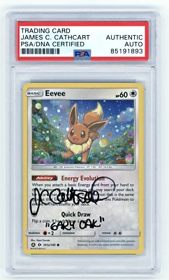 First Ever Signed James Carter Cathcart Eevee SM 101a/149 Reverse Holo Promo - Image 1 of 2