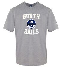 North Sails Chic Gray Crewneck Tee with Front Men's Print Authentic