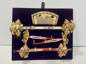 Japón kanzashi accesorios para el cabello manualidades pin y Kushi adornos para el cabello conjunto palo - Imagen 1 de 14