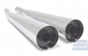 MAC Universal 1.375" Kick-Up Mufflers Megaphone Chrome 1-3/8" Slip On * - Picture 1 of 4