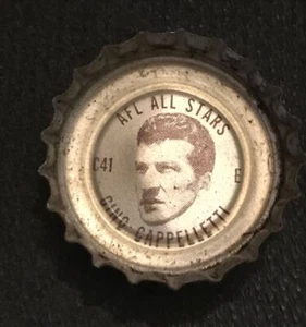 1965 COCA-COLA BOTTLE CAP AFL ALL STARS GINO CAPPELETTI (PATRIOTS) #41 - Picture 1 of 2