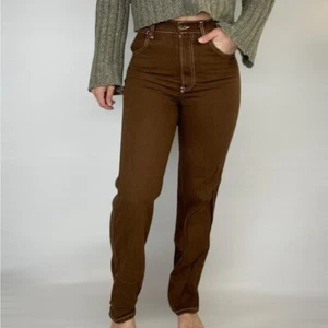 REFORMATION Cowboy High Rise Straight Jean in Chocolate Size 26 Made in USA - Picture 1 of 8