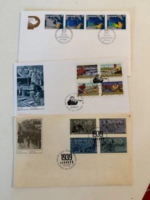 Canada 3 x FDC Group from 1980-90 on Cachet covers with multiples - Image 1 of 2