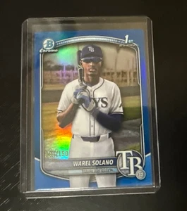 2025 Bowman Chrome Prospects Blue Refractors Warel Solano /150 - Picture 1 of 2