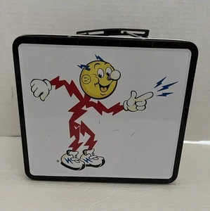 REDDY KILOWATT Metal Lunchbox Xcel Energy Electricity Power Co. St. Paul Saints - Picture 1 of 11