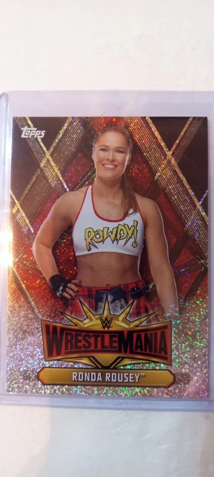 2019 Topps WWE Ronda Rousey WM-8 Sparkle Insert Card. Rare. U.K. Exclusive. 🔥✨ - Image 1 of 4