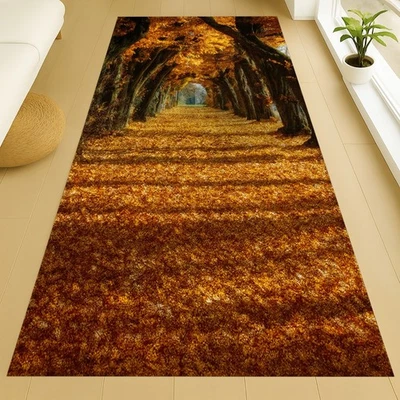 Alfombra Corredor Antideslizante Otoño Bosque Otoño Área Árbol, Alfombra Larga Abanico, Alfombra Decoración del Hogar Foto 1 de 4