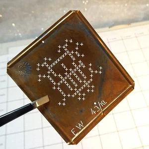 EW E W WE monogram initials letters copper stencil antique family name sign gift - Picture 1 of 10