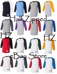 Champion Mens 3/4 Sleeve Raglan Baseball T-Shirt T137 S-3XL CLOSEOUT - Picture 1 of 53