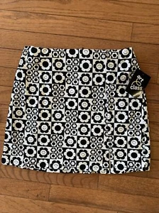 Art Class Floral Smiley Face Front Notch Skirt Girls Size M 7/8 Black White - Picture 1 of 7