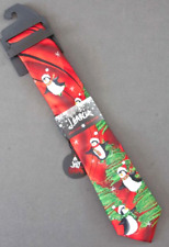 Jerry Garcia Mens Tie Christmas Collection Edition Holiday Penguins J.