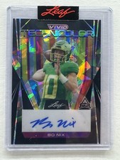 Bo Nix 2023 Leaf Vivid CRACKED ICE PRE PRODUCTION ROOKIE AUTO 1/1 RARE