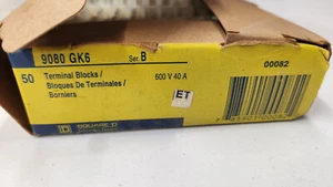 50-Count Square D 9080GK6 Ser. B Terminal Blocks 600V x 40A. NEW IN BOX - Picture 1 of 7