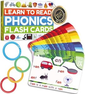 Phonics Flash Cards - Learn to Read in 20 Stages - Digraphs CVC Blends Long Vowe - Picture 1 of 12
