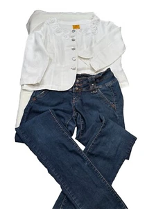 Ruby Rd White Blouse With I & A jeans By USA- Buy 2 - Picture 1 of 4