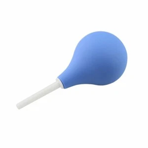 Bulbo de enema anal liso de lujo de silicona grande 220 ml ducha vaginal azul - Imagen 1 de 3