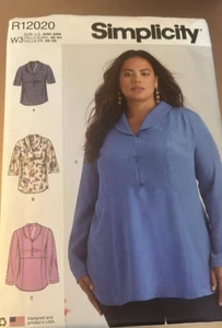 Simplicity Sewing Pattern R12020 W2 Size US 30W-38W Women's Tops Uncut - Picture 1 of 2