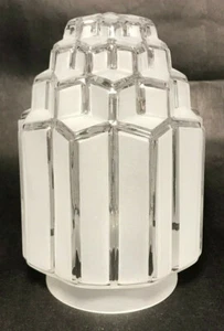 New Art Deco Skyscraper Glass Table Lamp Shade, 3 1/4" Fitter, 6 1/16" Ht SS967C - Picture 1 of 5