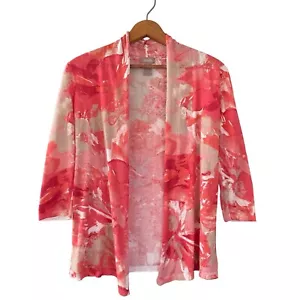Chicos 0 Strickjacke Größe 4 kleine Leinenmischung offen vorne 3/4 Ärmel korallenrosa - Bild 1 von 9
