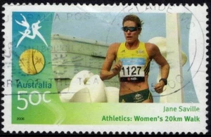 2006 Commonwealth Games 50c Jane Saville Stamp Good Used - Bild 1 von 1