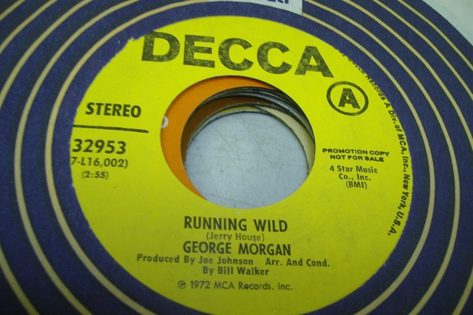 Pop Promo Nm! 45 George Morgan - Running Wild / Let’S Live Together Marianne On - Image 1 of 1