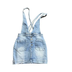 Free People Old School Love Jumper Womens Sz 2 Denim Blue Mini Boho Overalls - Picture 1 of 10