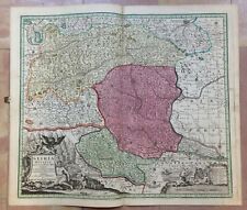 AUSTRIA STYRIA by MATTHEUS SEUTTER 1730 LARGE ANTIQUE ENGRAVED MAP 18TH CENTURY